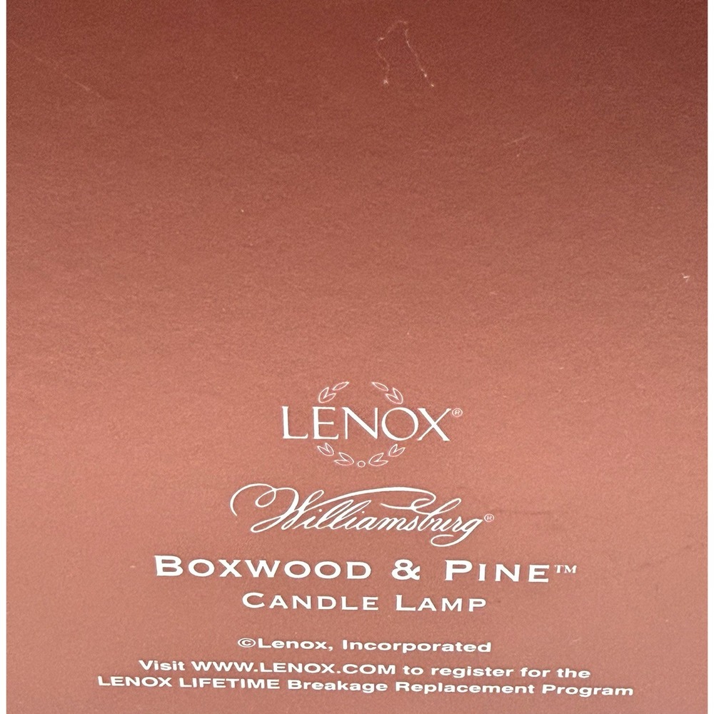 Lenox Williamsburg Boxwood and Pine Candle Lamp Tealight Votive Candleholder B - Picture 3 of 15